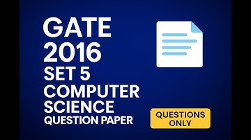 Gate 2016  Computer Science Paper