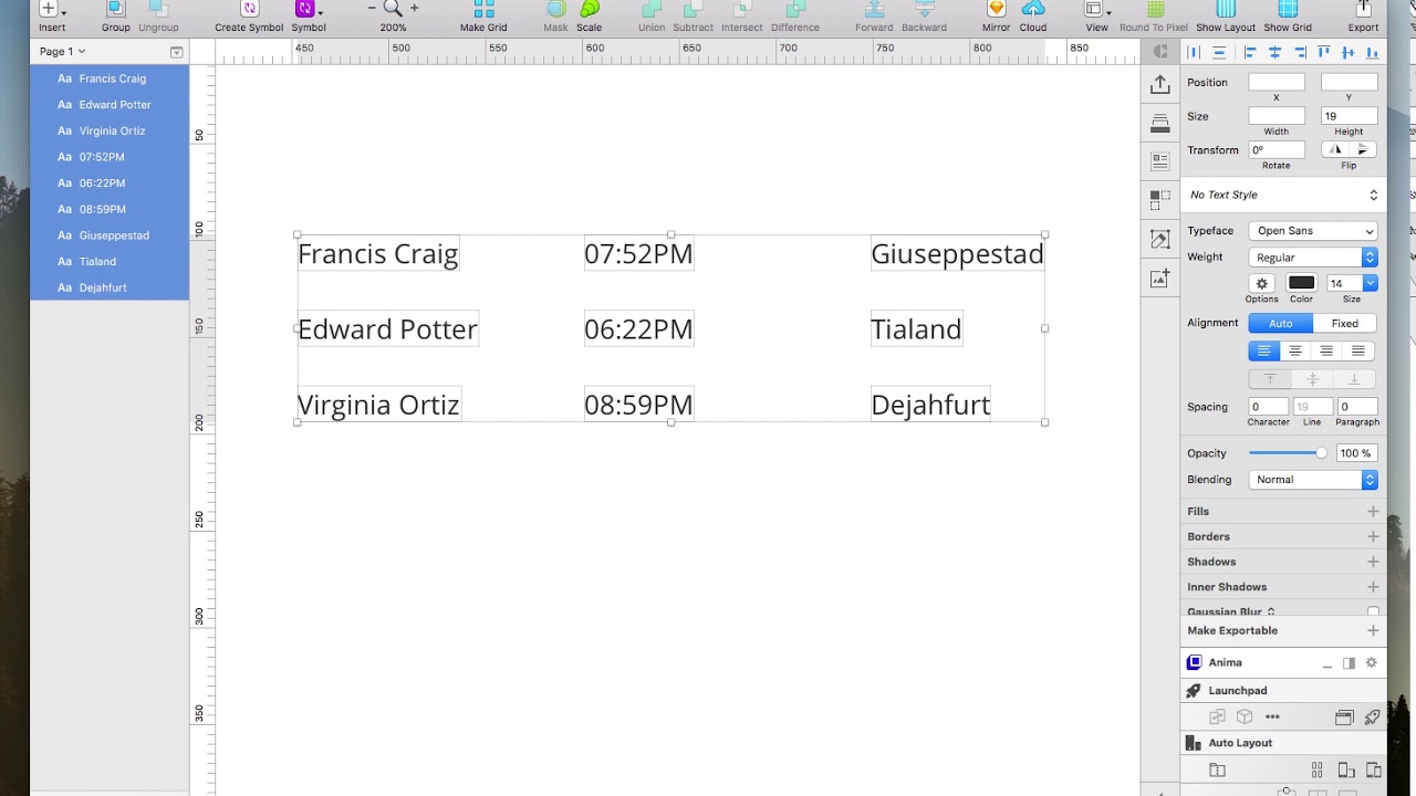 Table sketch plugin