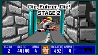 Old Games - Wolfenstein 3D / Episode 3 Stage 2 / PC Gameplay 1080p
