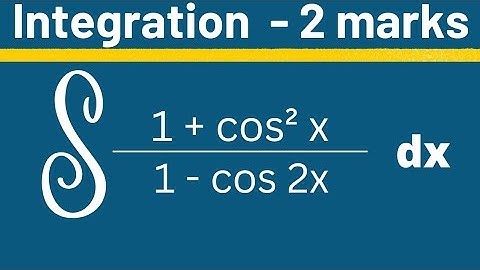 Integration | 2 marks problem @EAG