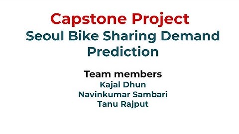 Bike sharing demand prediction video