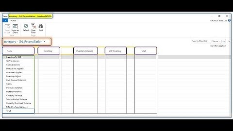 Inventory GL Reconciliation Report in Navision & Business Central