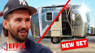 REVEALING THE BRAND NEW JEFF'S BARBERSHOP SET! *INSANE TRANSFORMATION*