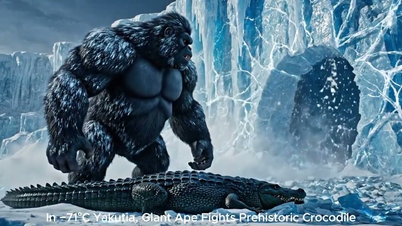 Yakutia Faceoff Giant Ape Fights Prehistoric Crocodile for Survival