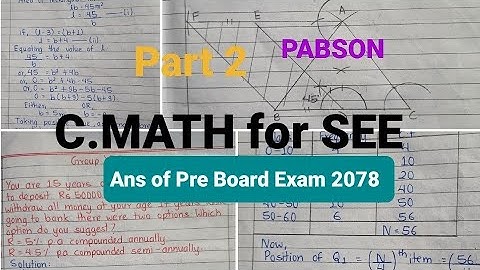 Ans of C.Math..part 2:Pre SEE Board Exam 2078, PABSON...by Manika Jhangaju