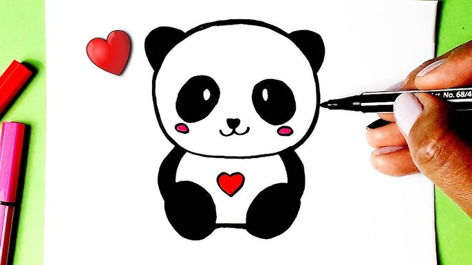 Cara de urso panda bonito. olhar amoroso. personagem de desenho