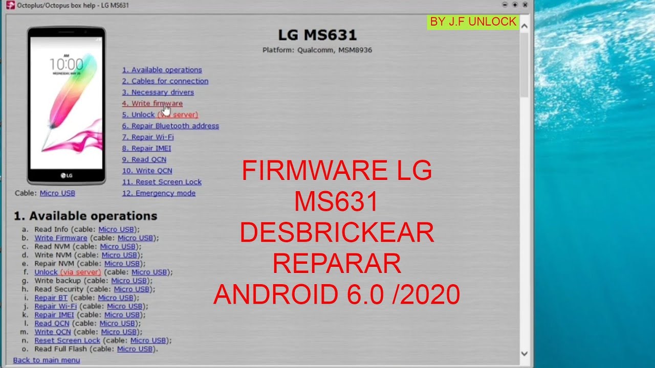 Actualizar LG G Stylo (MS631) Desbrickear Reparar FIRMWARE stock /2020 -  YouTube