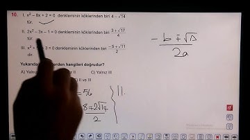 2.Dereceden Denklemler - Diskriminant (delta) Kavramı - 1 (Soru: 7-12)
