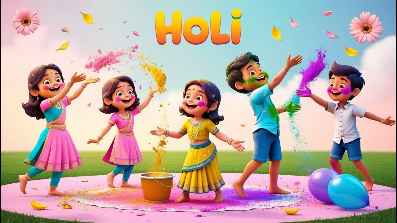 Holi – A Colorful Rhyme For Kids | Holi Song for Kids | Holi Rhyme for Nursery Kids | Happy Holi