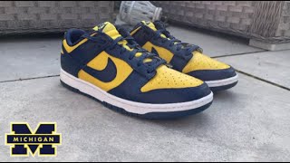 Nike Dunk Low Michigan Unboxing And Review - YouTube