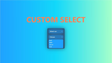 How to design a CUSTOM SELECT box 🖥️ Custom SELECT dropdown javascript