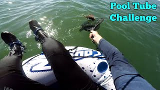 float tube fishing challenge | Close call with Stingray or Shark screenshot 3