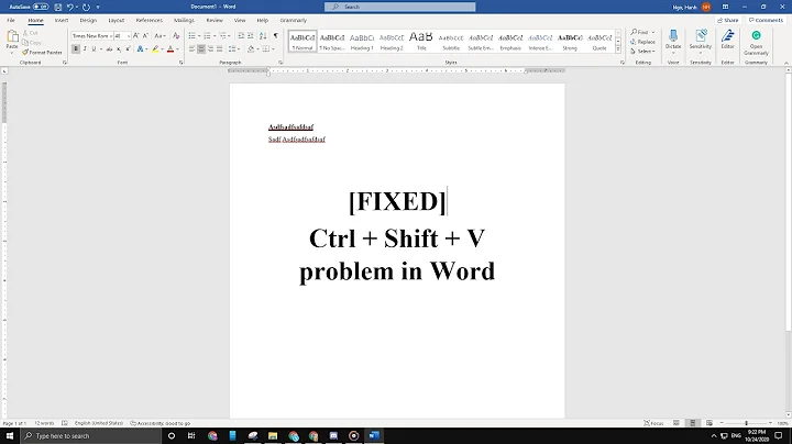 [FIXED] Ctrl + Shift + V problem in Word