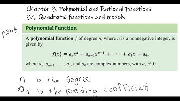 Section 3.1 - Quadratic Functions and Models