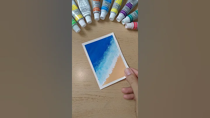 easy painting for beginners | beach acrylic painting | Art transition video #shorts #painting