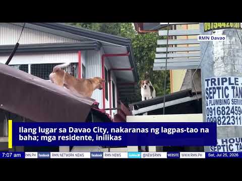 Ilang lugar sa Davao City, nakaranas ng lagpas-tao na baha; mga residente, inilikas