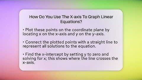 How Do You Use The X-axis To Graph Linear Equations? - Your Algebra Coach