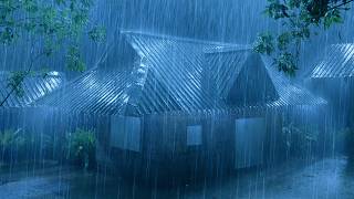 (No Ads) Heavy Rain Thunderstorm Sounds for Sleeping | Intense Rain & Thunder on Old House at Night