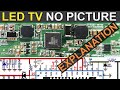 Led tv no picture  dc to dc converter explanation   short circuit repair  6861aaq voltage