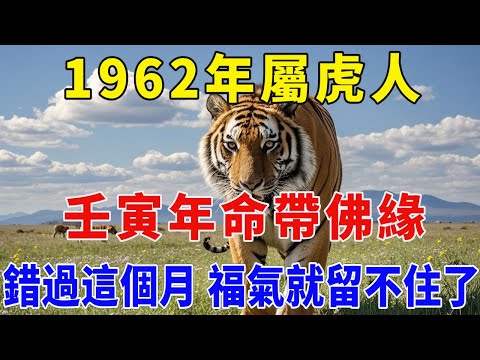 虎1962 1962年屬虎人，壬寅年命帶佛緣！錯過這個月，福氣就留不住了
