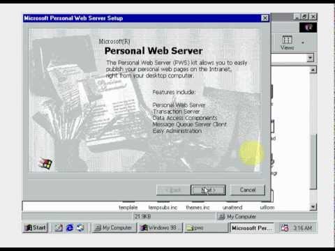 Installation of Personal Web Server (PWS) in Windows 98 Second Edition(SE)