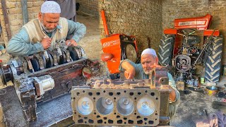 How to Rebuild Massey Tractor Engine !! Amazing technique Tractor Massey Engine Repairing