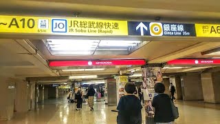 《乗り換え》三越前駅、メトロ半蔵門線から銀座線へ。 Mitsukoshi-mae