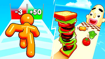 Tall Man Run vs Sandwich Runner 🐯🌵 Max Level Gameplay Walkthrough Android iOS L6R2