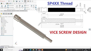 Solidworks bench vice screw design Tutorial | How to use square thread in Solidworks