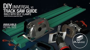 DIY Universal Track saw guide with self clamps V2 - made from HMR material