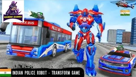 Bus   Robot Transform Battle gameplay Bus Robot Police Car Multiple Transform War Game 2022