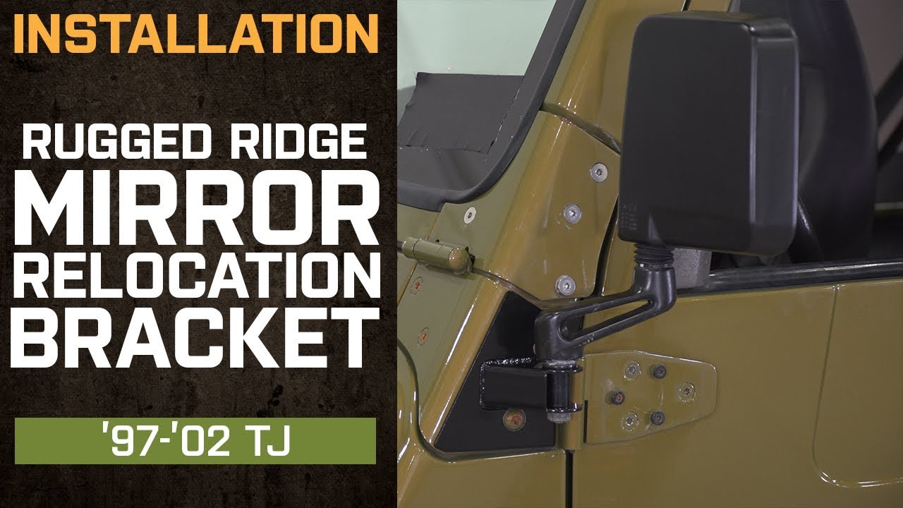 Install Jeep Wrangler Rugged Ridge Mirror Relocation Brackets (1997-2002 TJ)  - YouTube