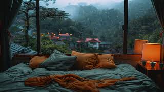 Warm Bedroom Ambience with Rain Sounds Outside the Window | Healing of Stress and Depressive States