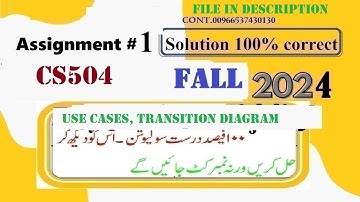 cs 504 assignment 1 solution fall 2024|cs504 assignment no 1 solution fall 2024