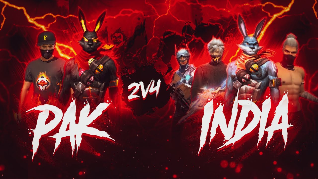 PAK🇵🇰 Vs IND🇮🇳 2v4 Best Match😱350 Ping😱 Who Will Win?🤔||FREEFIRE Best Gameplay||ASIMSAFI999