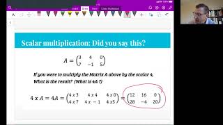 Math Apps HL Unit 9 Video 2: Matrices & matrix operations introduction, classwork probs 1-3 (Ch 9.1)