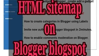 create and add HTML sitemap on Blogger blogspot website