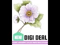 Watercolour Flower Stem - printable craft digital stamp download for cardmaking & crafting