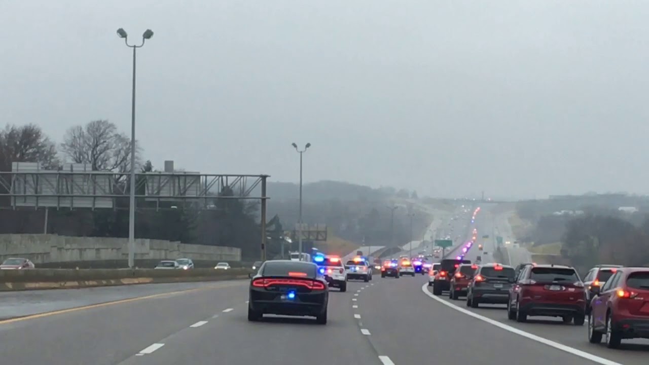 Boston Police Department. Injured Officer Motorcade to Hospital. BPD Motorcycle Escort