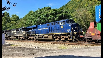 N&W HU Trails behind EMD Leaders on NS 22A