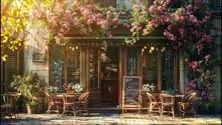 Springtime Street & Smooth Spring Jazz Music at Outdoor Coffee Shop Ambience for Relax, Good Mood