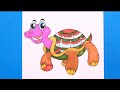 How to draw a cute turtle  easy drawing  turtle drawing  parmanand drawing