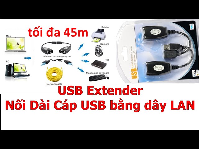 Hướng dẫn USB Extender làm dây USB nối dài từ cáp mạng Lan ❤ Việt Nam Channel ❤