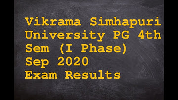 Vikrama Simhapuri University PG 4th Sem I Phase Sep 2020 Exam Results