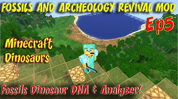 Fossils and Archeology Revival Mod Minecraft Jurassic World Ep5 Fossils Dinosaur DNA & Analyzer