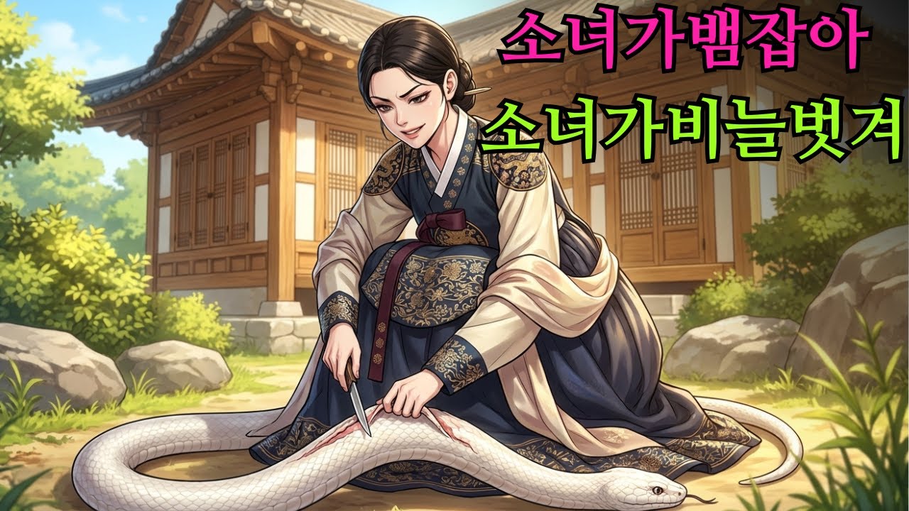 냉혹한 소녀가 아기 뱀을 잡아 산 채로 비늘을 벗겨내는 모습|민담 |전설 |설화 |옛날이야기 |오디오북