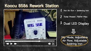 Koocu-8586 Digital Soldering Rework Station | 750W | Dual LED Display | Sleep Mode