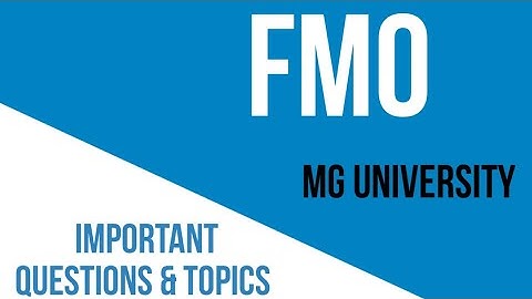 FMO // exam special video // all modules // mg University //