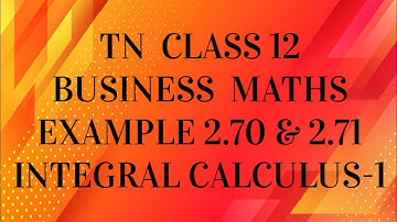 TN 12th Business maths chapter 2 example 2.70 and 2.71