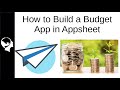 How to make a Simple Budget App | Appsheet Tutorials